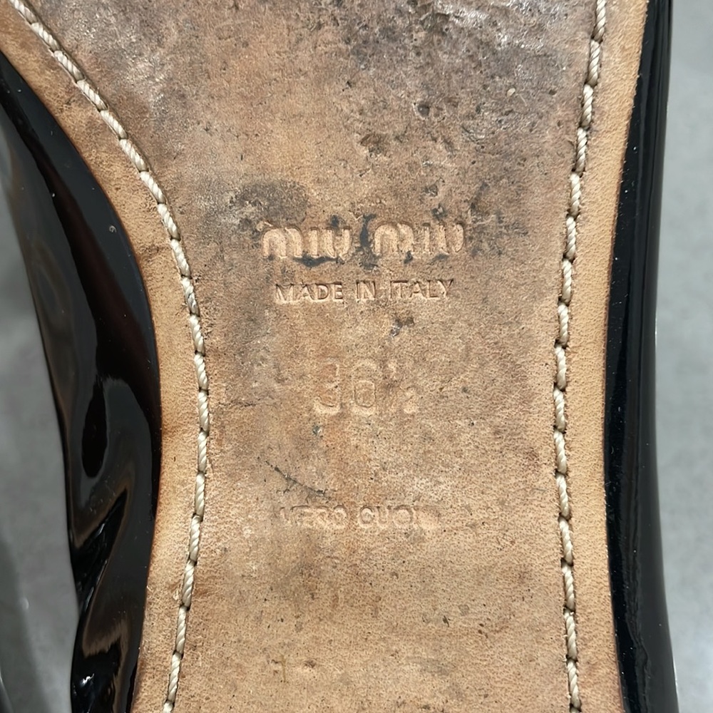 Miu Miu 36.5 Black Flats Open Toe - image 4